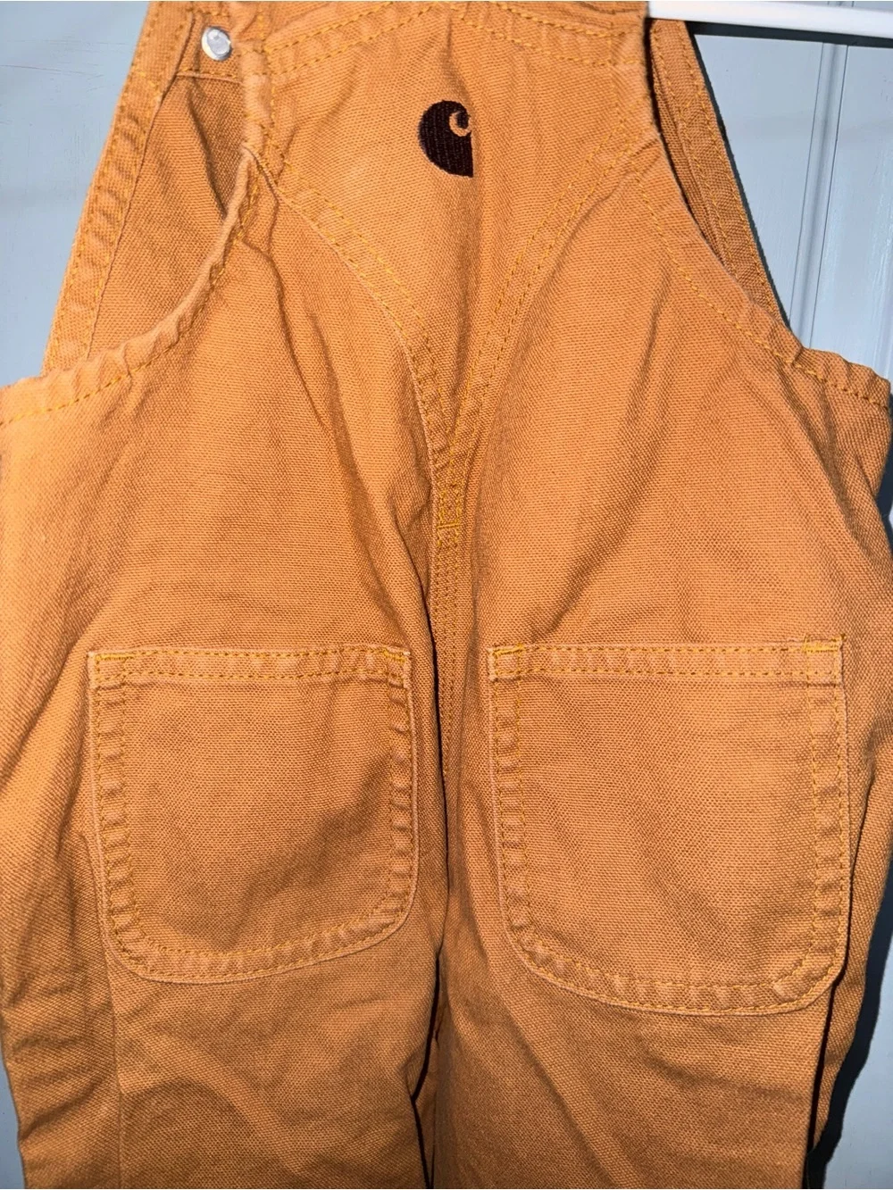 Carhartt Kids Tan/Brown Duck Canvas Overalls Size 2T